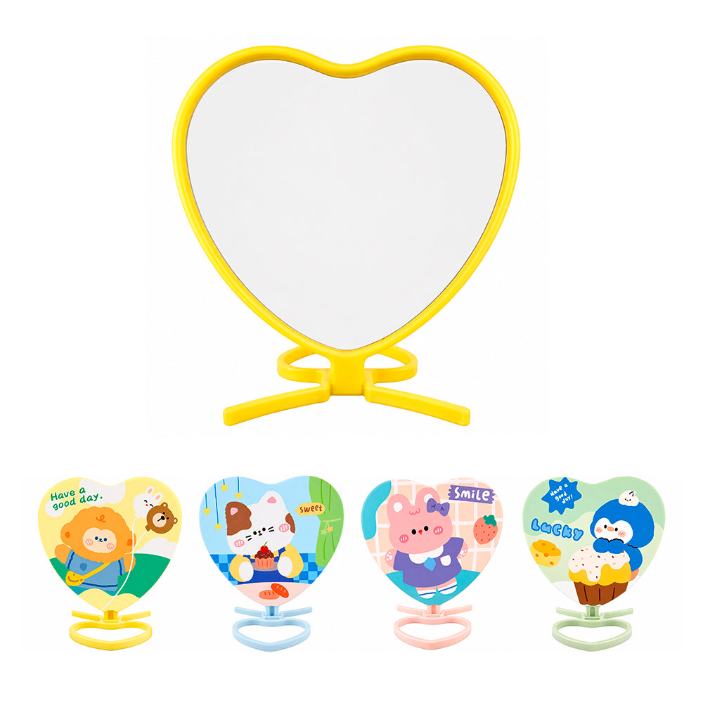 Espelho Coração Diversas Cores com Suporte para Mesa - 14232009