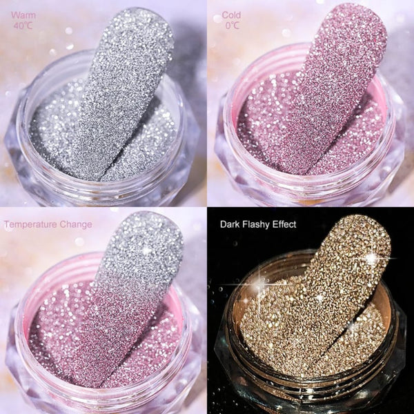 Glitter para Unha 12 cores - 12 unidades