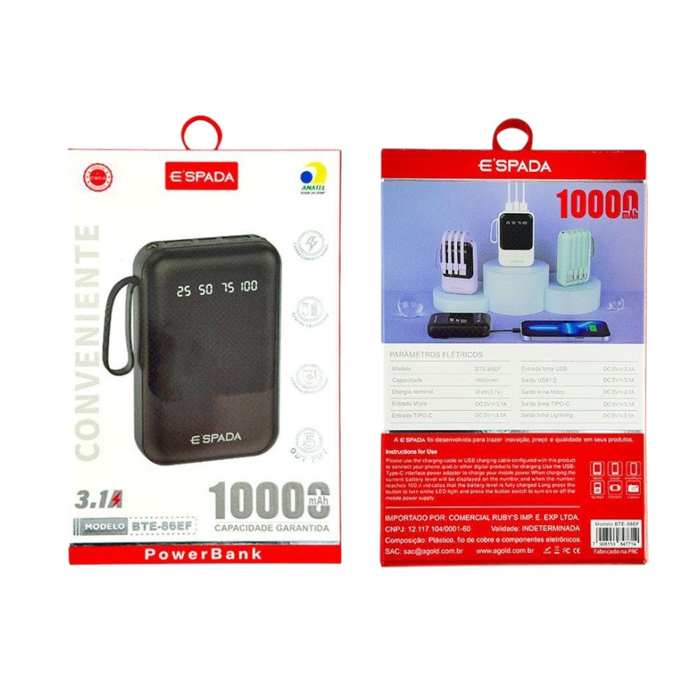 CARREGADOR PORTATIL BTE-86EF