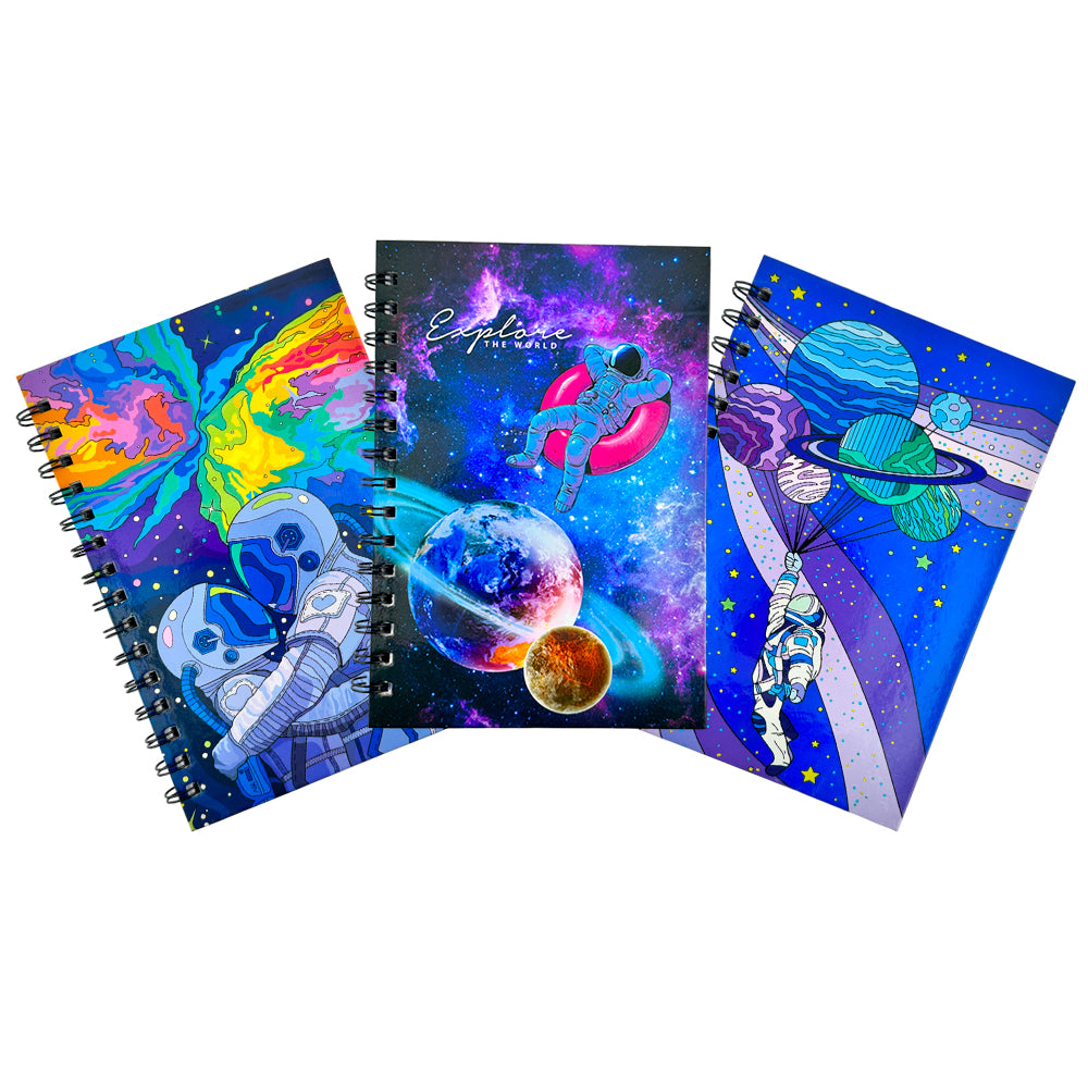 Caderno Estampa Astronauta - 14,5x21cm -12 unidades