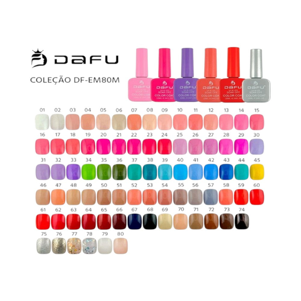 Esmalte em gel color coat 80 cores Dafu DF-EM80M