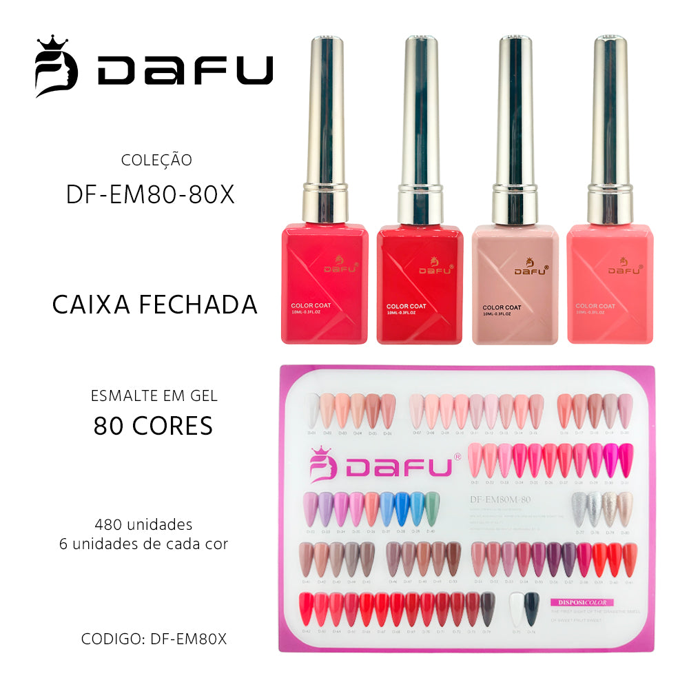 Esmalte em gel color coat Dafu 80 cores