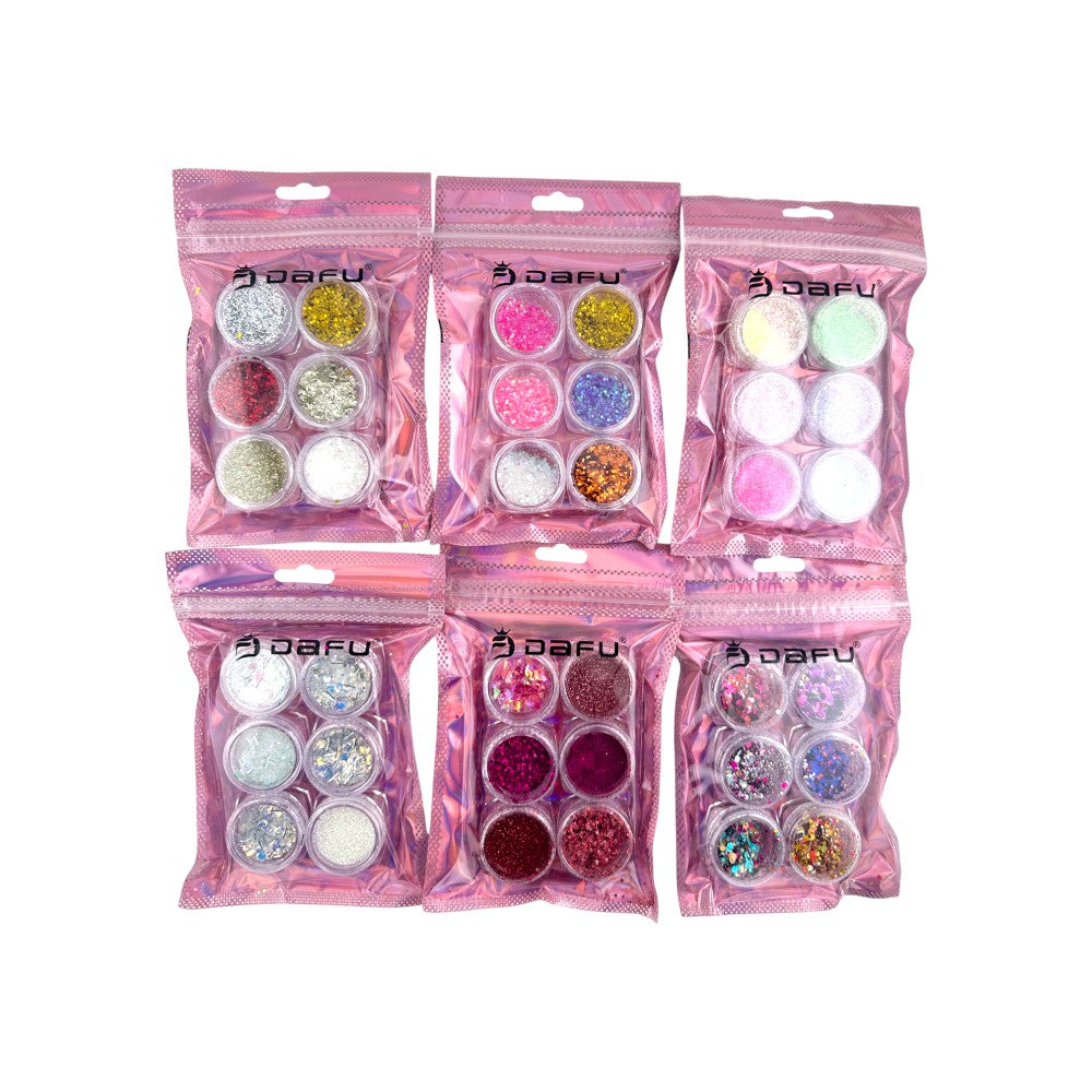 Glitter para Unhas diversas cores - 12 unidades - DF-GT007044-10-01