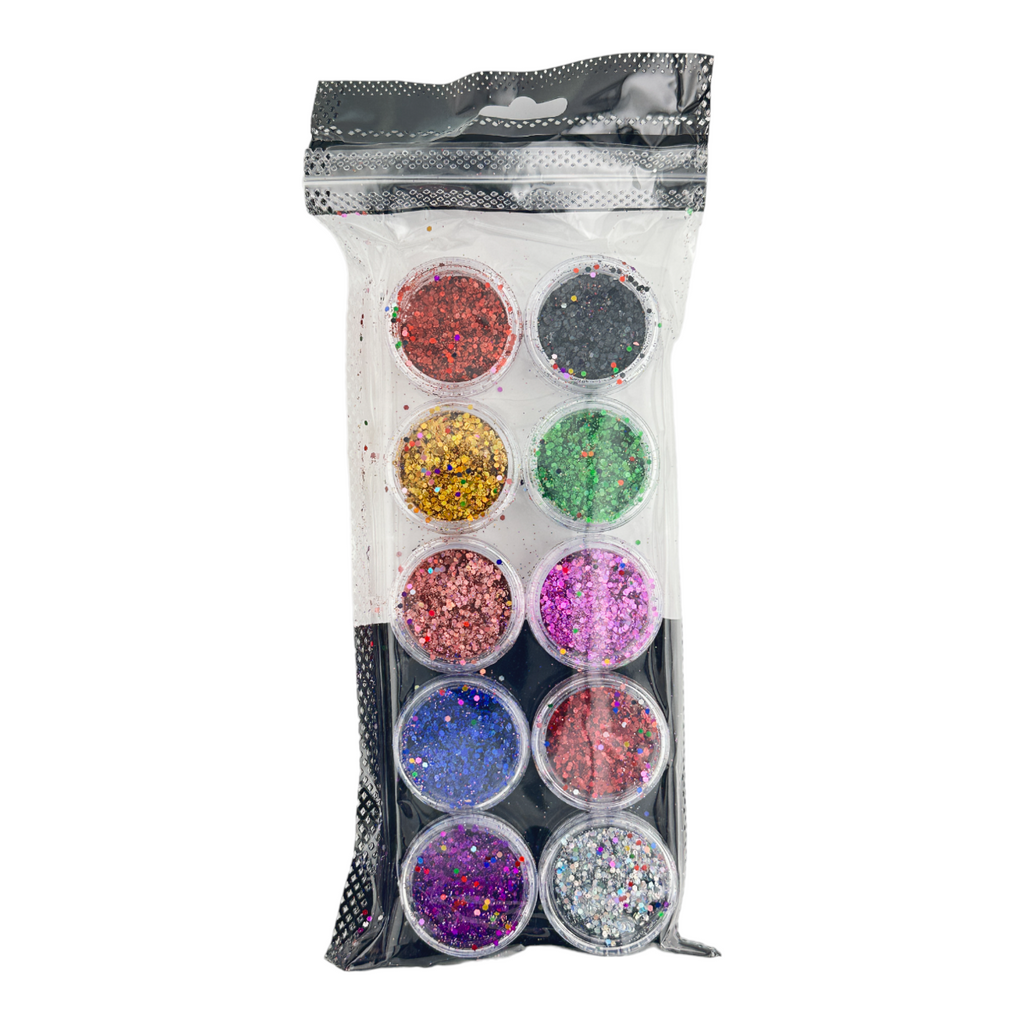 Glitter para Unhas 12 cores - Box com 12 cartelas