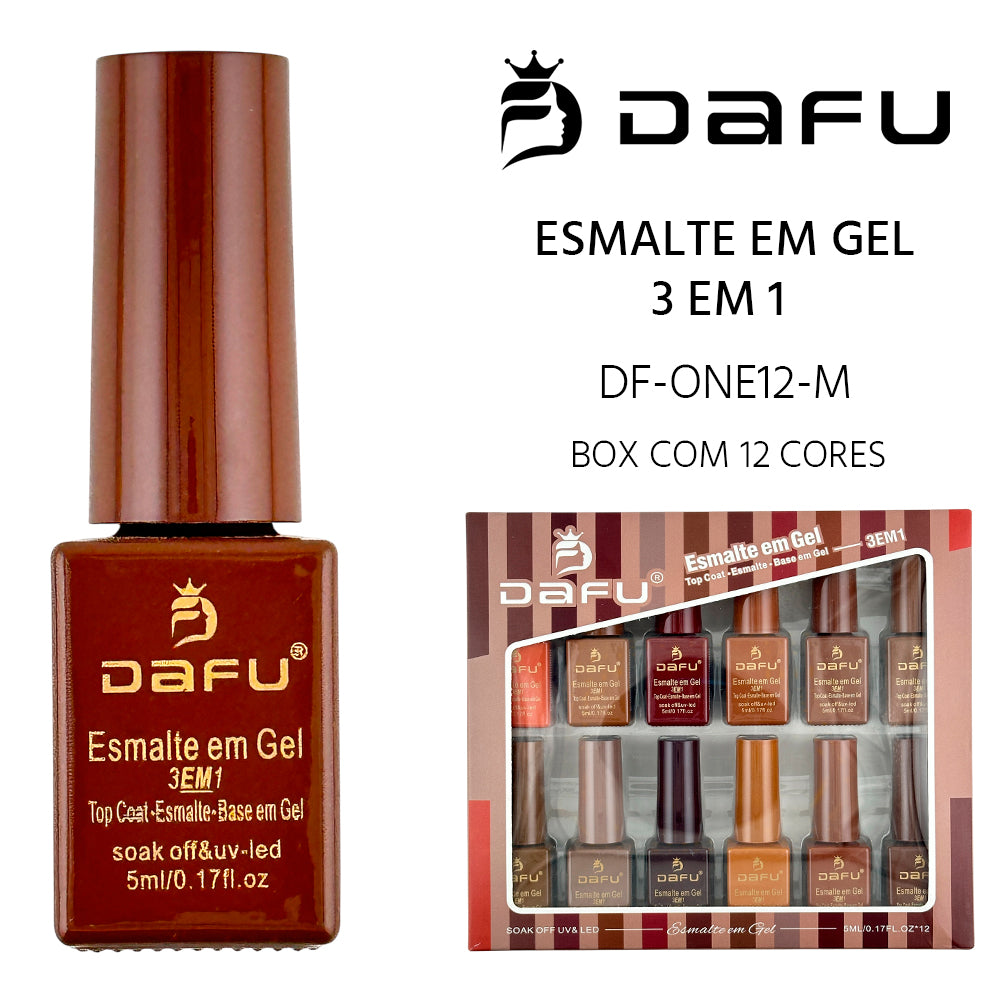 Esmalte em Gel 3 em 1 - 5ml - (12 Cores) - DF-ONE12-M