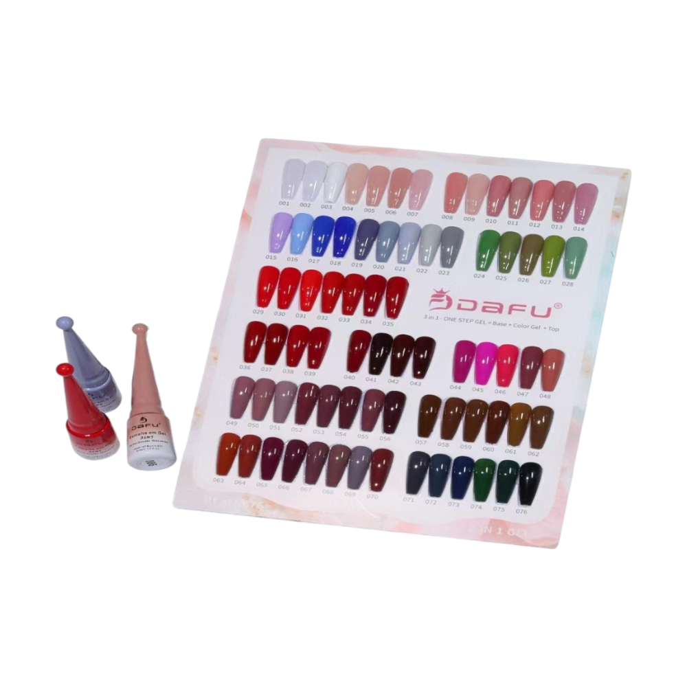 Esmalte em Gel 3 em 1 - Top Coat - Esmalte - Base em Gel - DF-ONE76