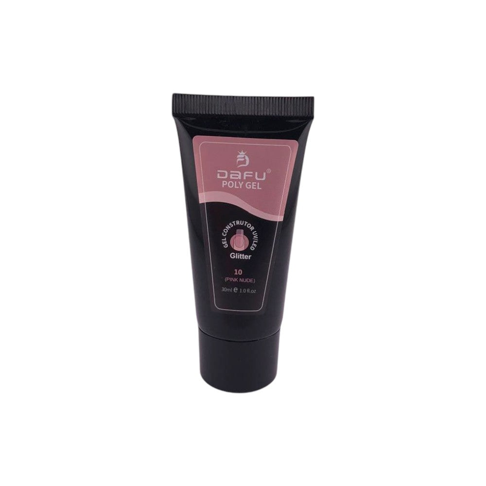 Poly gel construtor #10 glitter pink nude DF-PG10-G