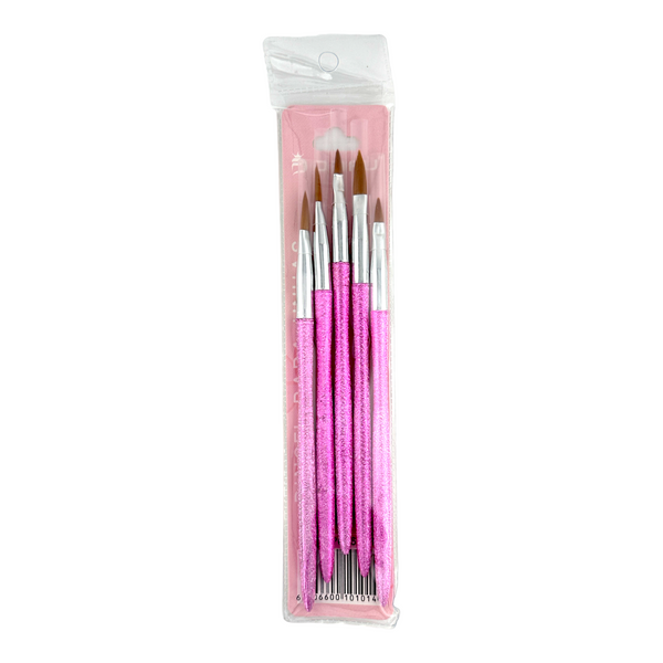 Kit 6 Pincéis Luxo Roxo Para Unhas Gel Tips - 12 kits