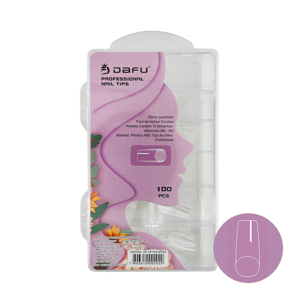 Unha Postiça Transparente MT02 - 100 pcs - 12 Kits - DF-UP100-MT02