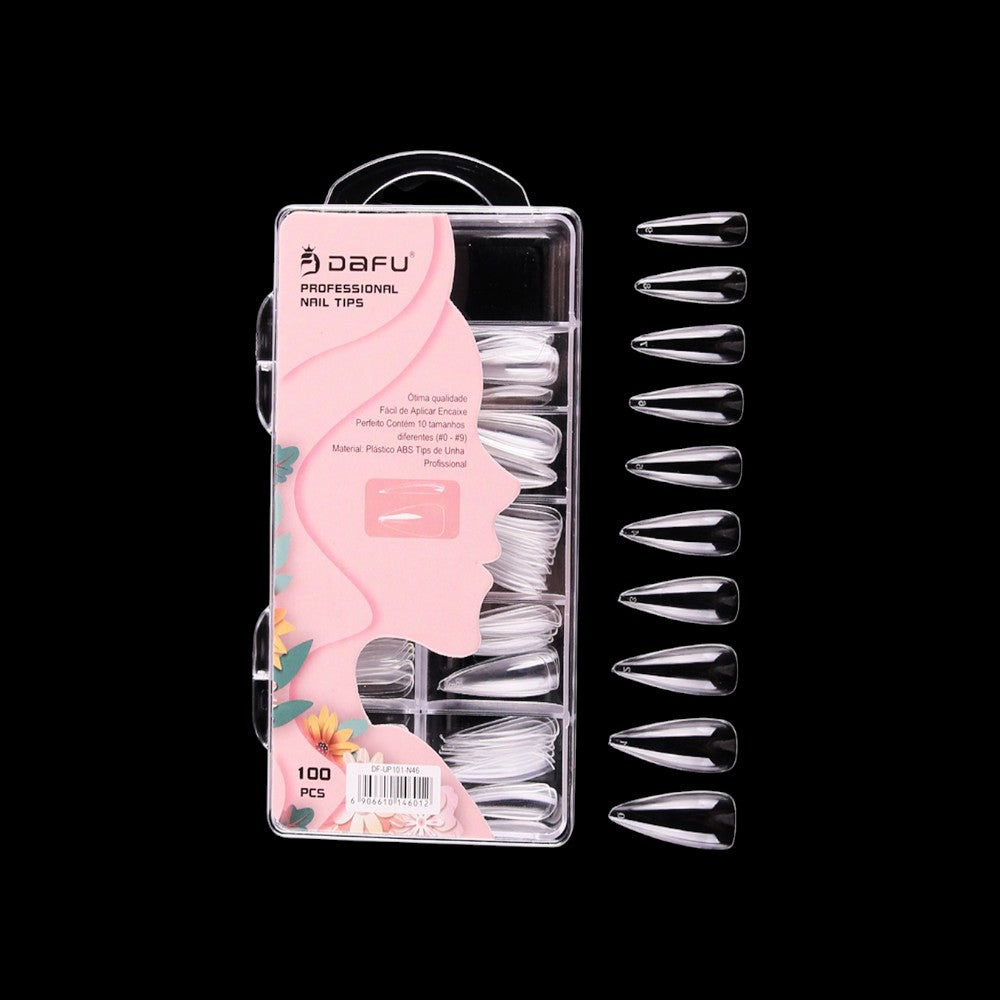 Unha Postiça Transparente DF-UP101-N46 - 100 pcs - 12 Kits