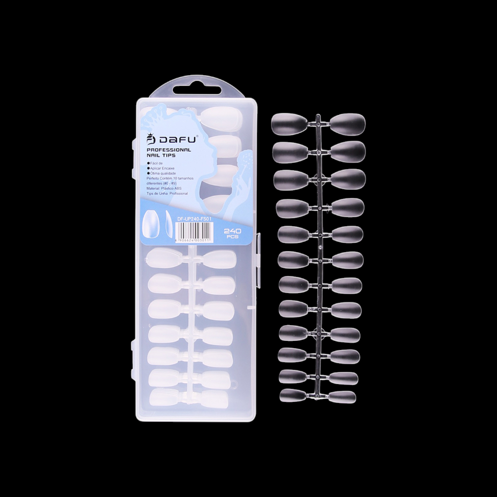 Unha Postiça Transparente DF-UP240-FS01 - 240 pcs - 12 Kits