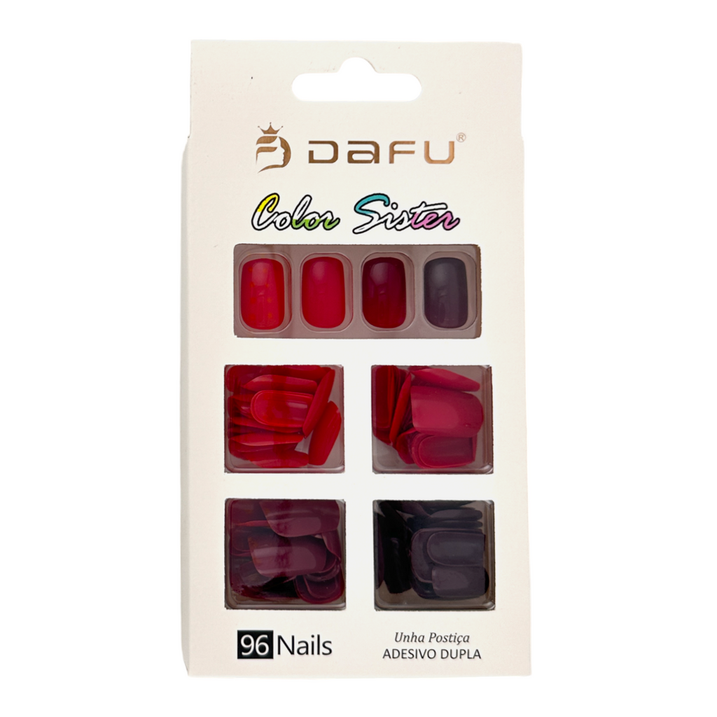 Unha Postiça Adesivo Dupla Color Sister 96 Unhas - 12 kits