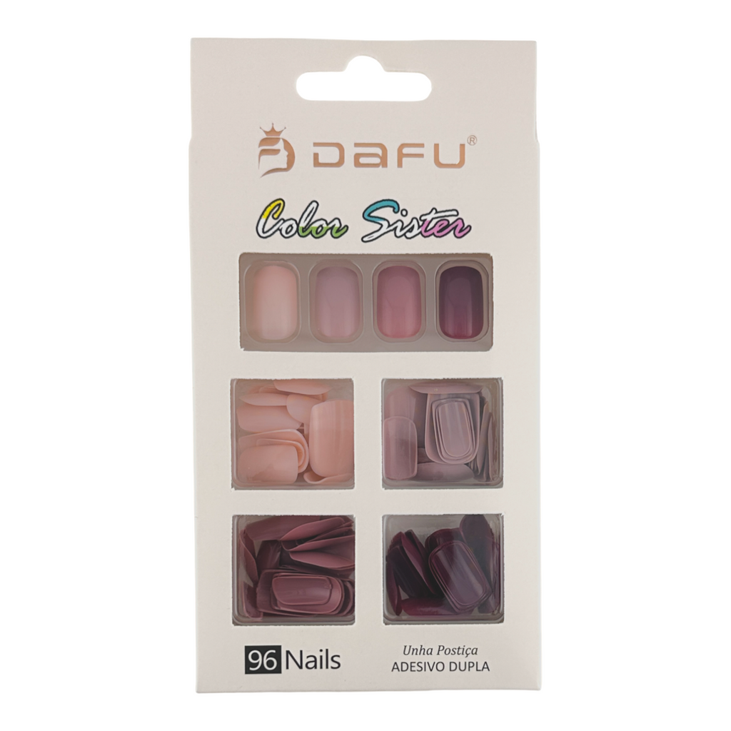 Unha Postiça Adesivo Dupla Color Sister 96 Unhas - 12 kits