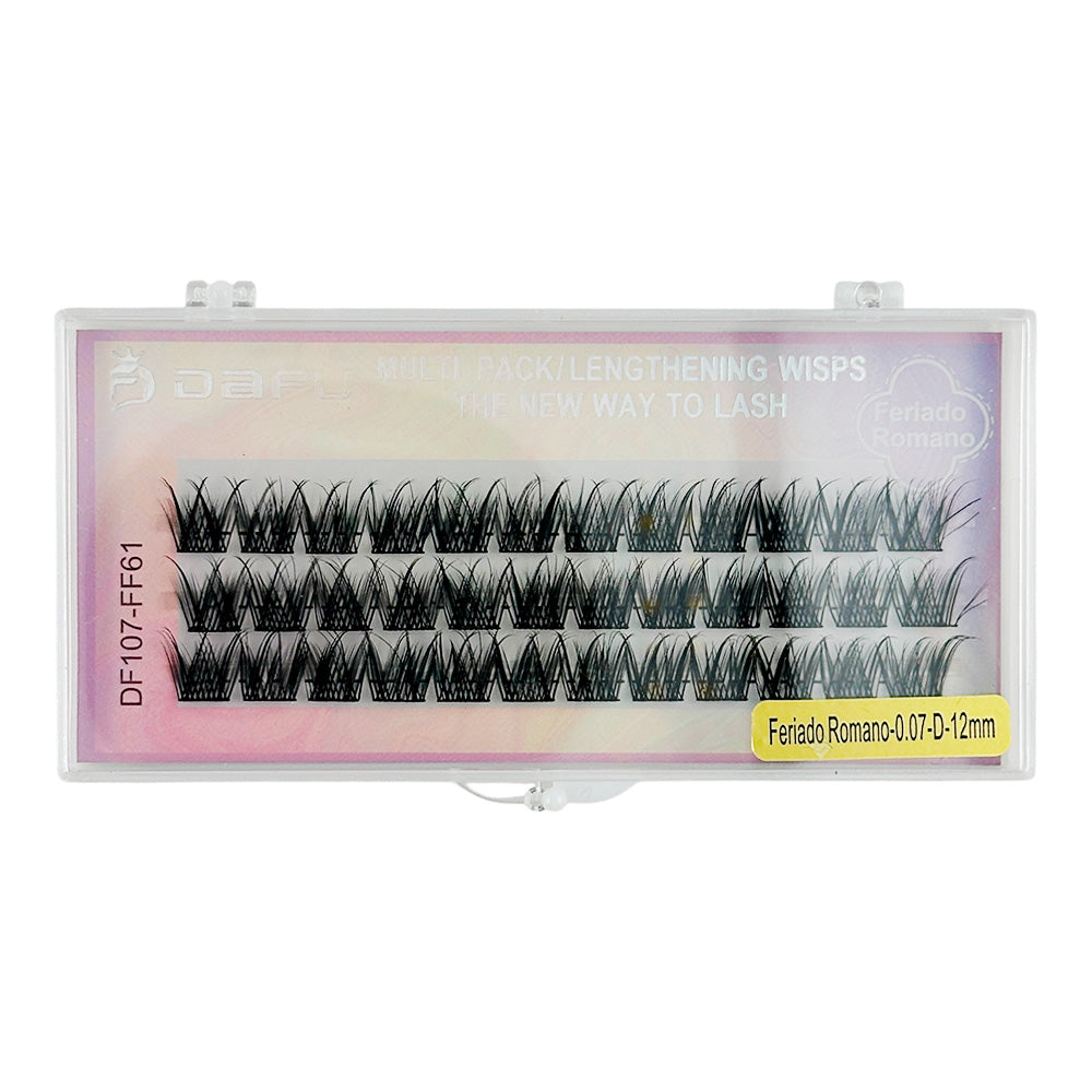 Cílios para Extensão - Feriado Romano-0.07-D-12mm - DF107-FF61-12