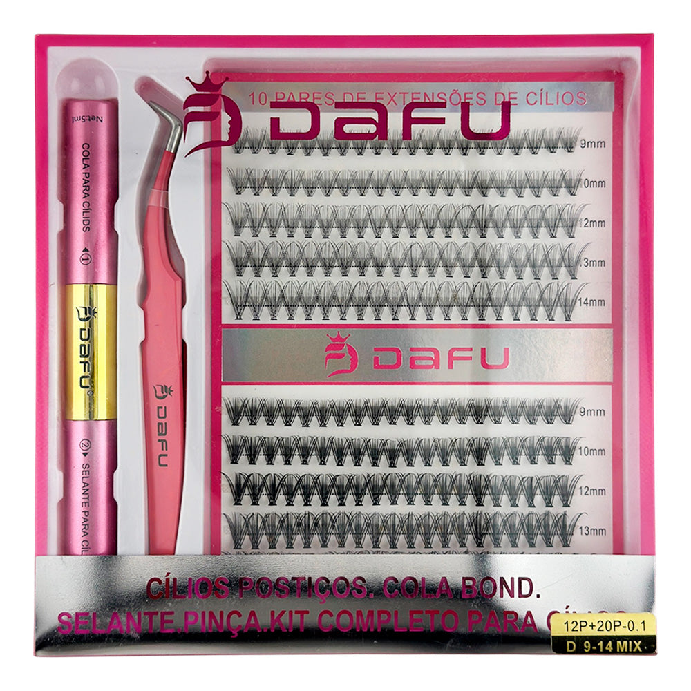 Cílios para Extensão - 12P+20P-0.1-D-9-14MIX - DF107-FF74