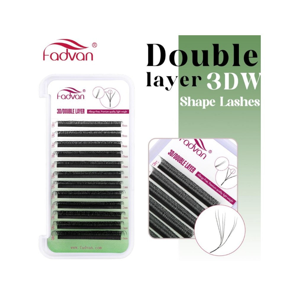 Cílios postiços fadvan 3D/DOUBLER LAYER 3DW(duplo) 0.07d*8 14mm