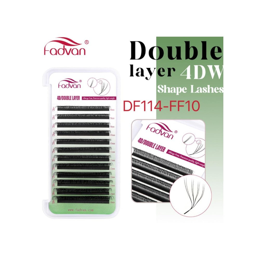 Cílios postiços fadvan 4D/DOUBLE LAYER 4DW(duplo) 0.07d*8-14mm mix