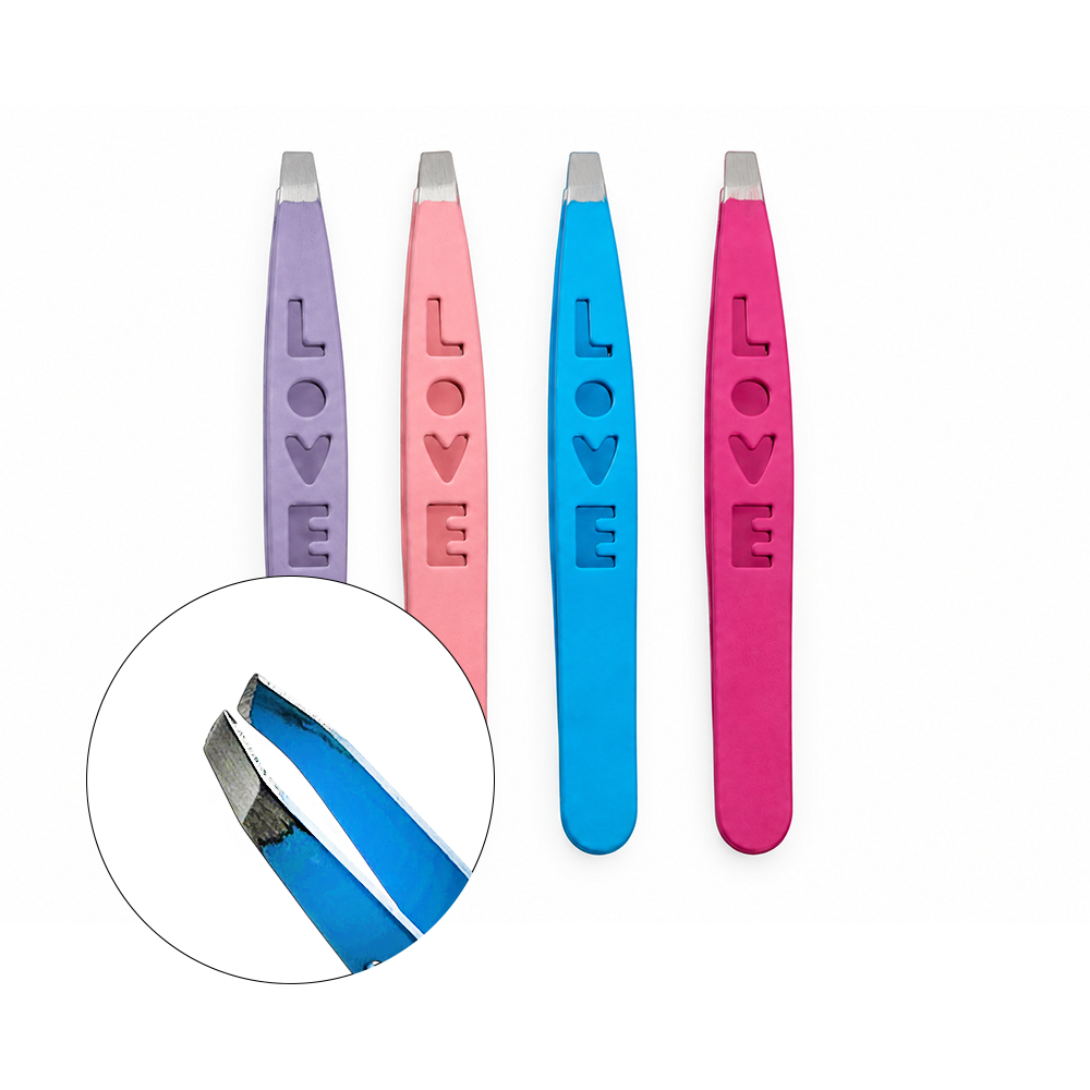 Kit Pinça para Sobrancelha LOVE (4 cores) - DF120-PI05