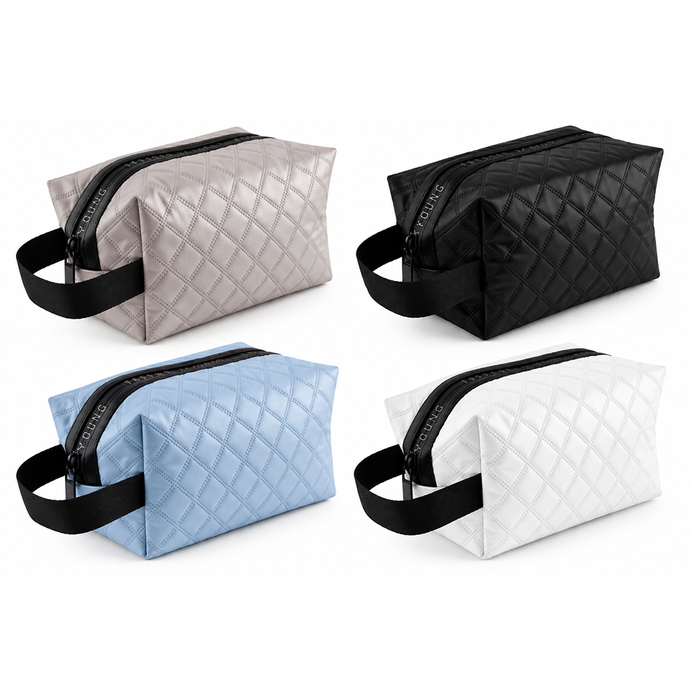 Necessaire com Alça com Detalhes Xadrez Brilhoso - DF333-NC0106-2