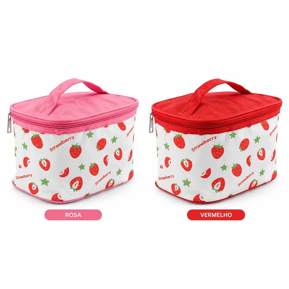 Necessaire Moranguinho Rosa e Vermelho - DF398-NC01