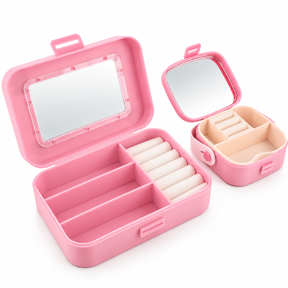 Kit 2 Porta Joias Rosa e Pink Cereja - DF398-NC03
