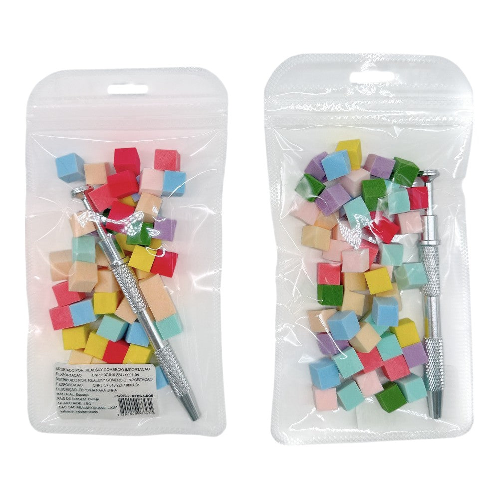KIT ESPONJAS PARA COLORAÇAO DE UNHA DF66-LS06