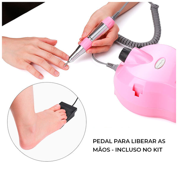 Lixadeira Elétrica para unhas bivolt 100/240v, 65W , 45000 RPM