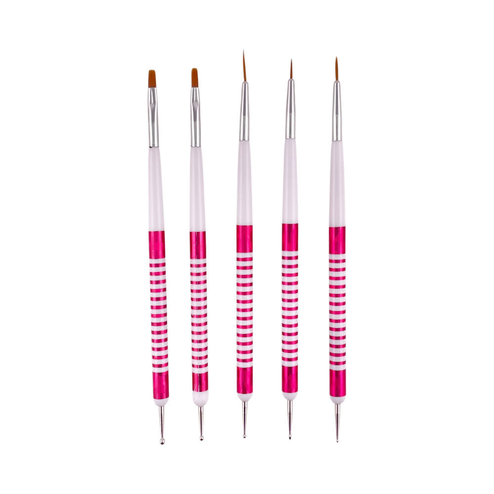 Pincel Branco e Rosa para Unha 2 em 1 - DF12-PU29