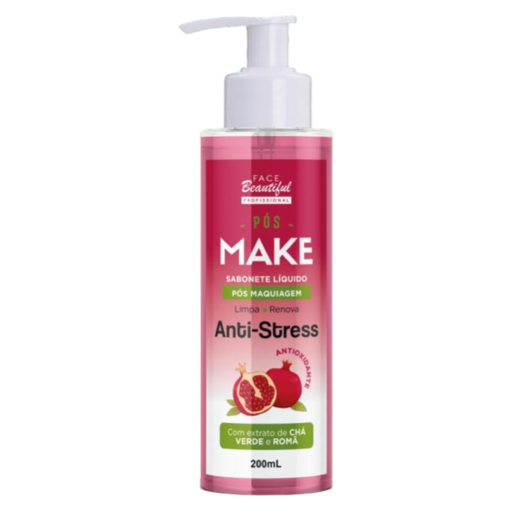 Sabonete liquido pre maquiagem extrato de cha verde e roma face beautyful profissional -FB364-U