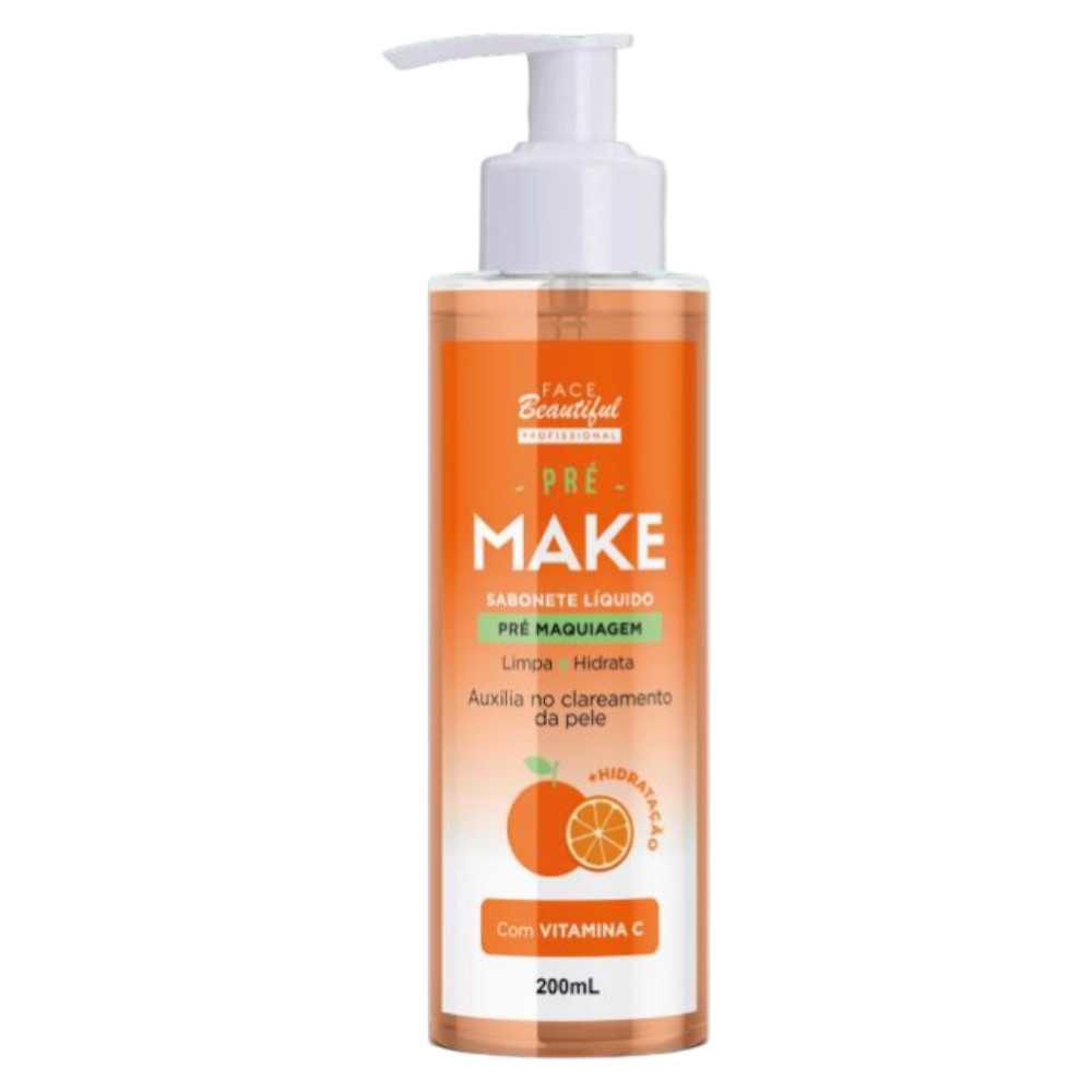 Sabonete liquido pre maquiagem vitamina C face beautyful profissional -FB367-U