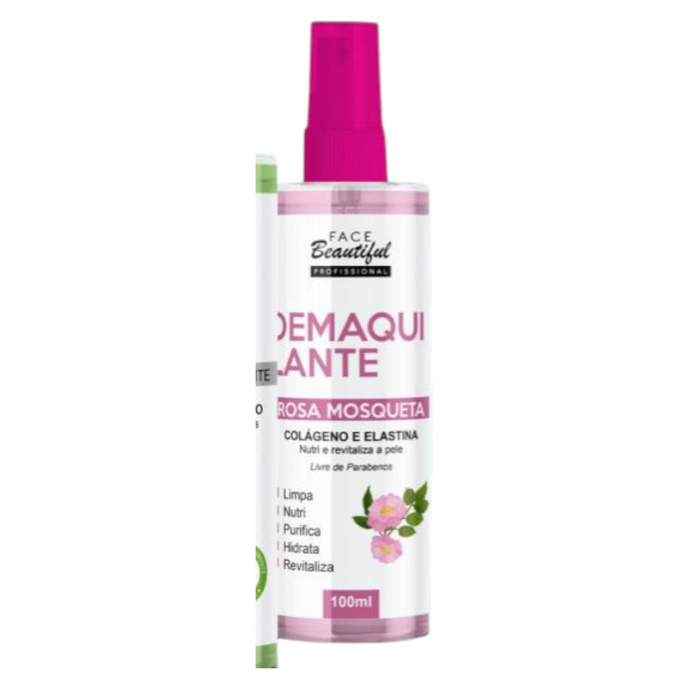 Demaquilante rosa mosqueta face beautyful profissional -FB388-U