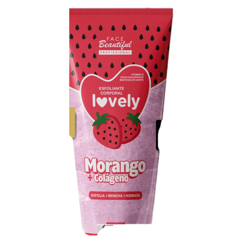 Esfoliante corporal morango+colageno face beautyful profissional -FB439-U