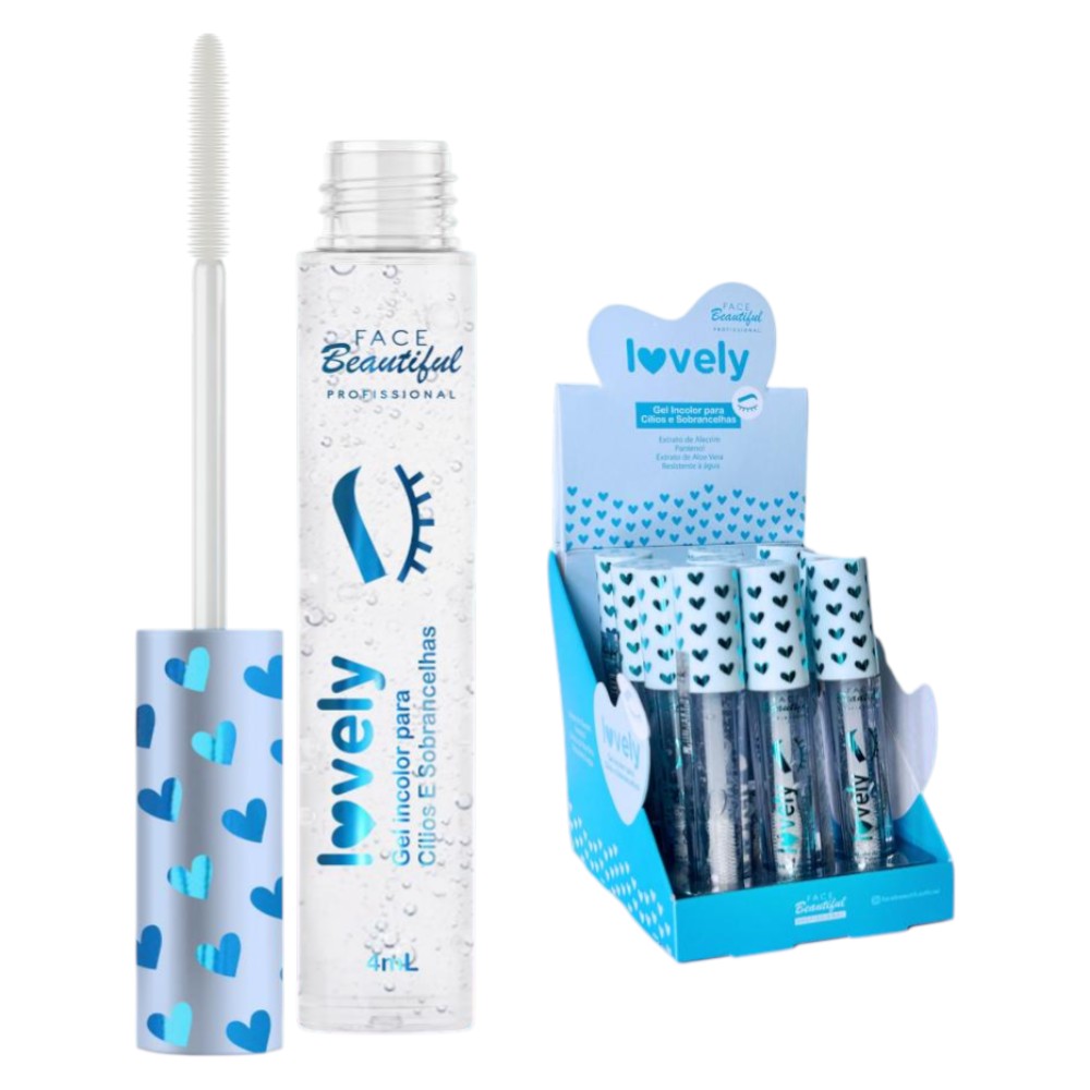 Gel incolor para cílios e sobrancelha lovely face beautiful profissional -FB465-D
