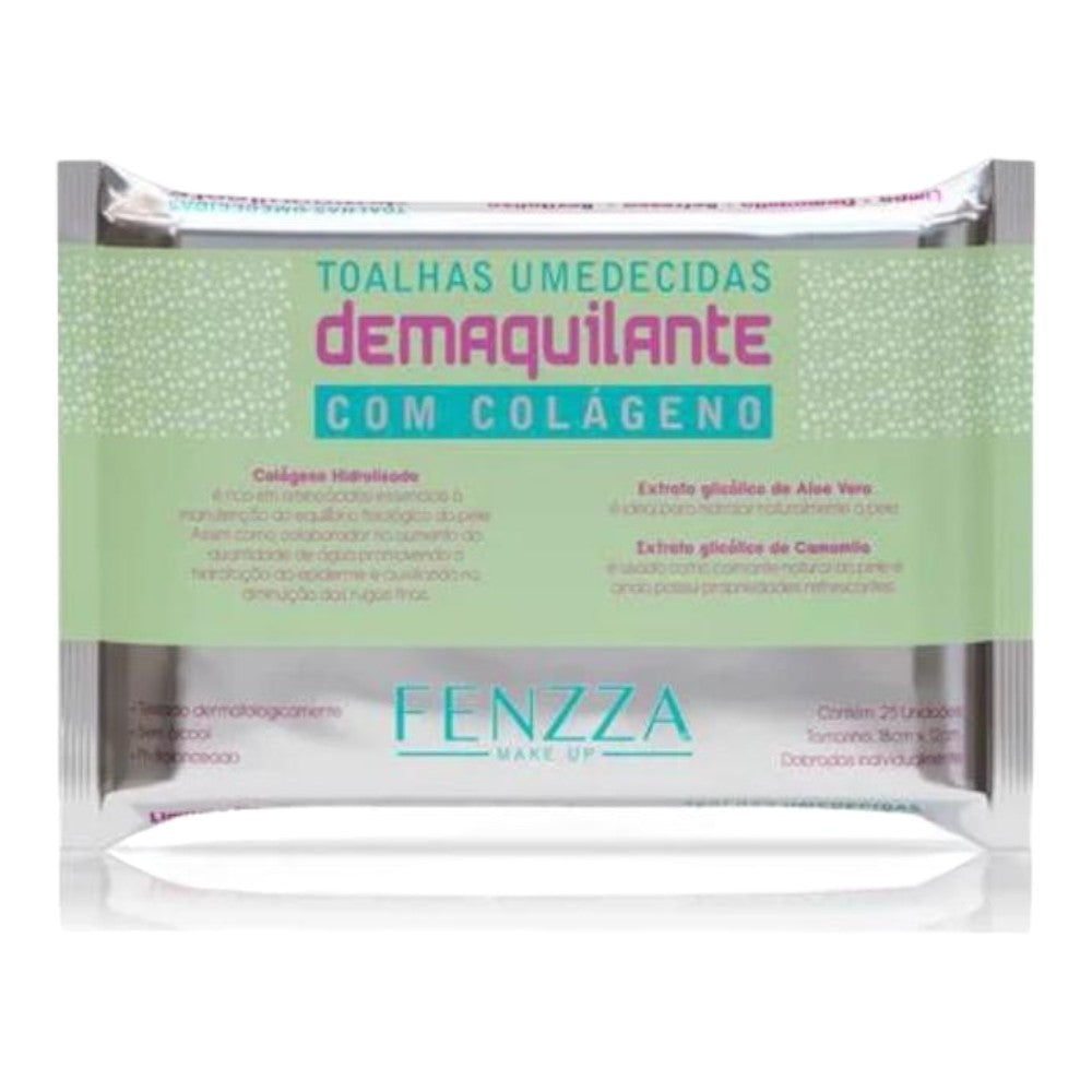 TOALHAS UMIDECIDAS DEMAQUILANTE COM COLAGENO FENZZA -FZ51022