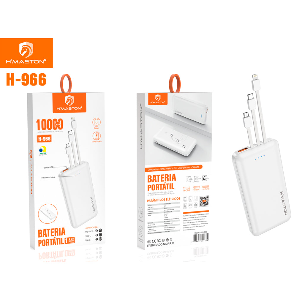 Powerbank 10000mAh  H-966 - 1 unidade