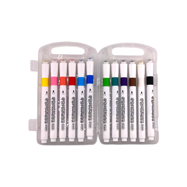 Canetinha + carimbo marcador acrílico (12 cores) - NO-618-12