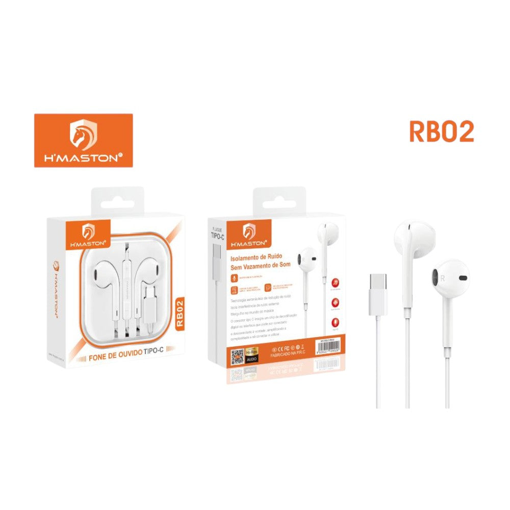 FONE COM FIO TIPO C RB02