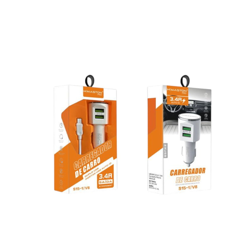 CARREGADOR 2USB PARA CARRO/V8 S15-1