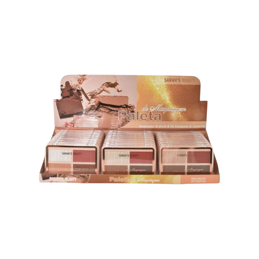 PALETA DE ILUMINADOR, BLUSH, PÓ COMPACTO E CONTORNO S6472