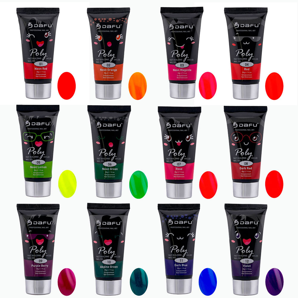 Poly Gel Alongamento de Unhas Neon - Box com 12 unidades