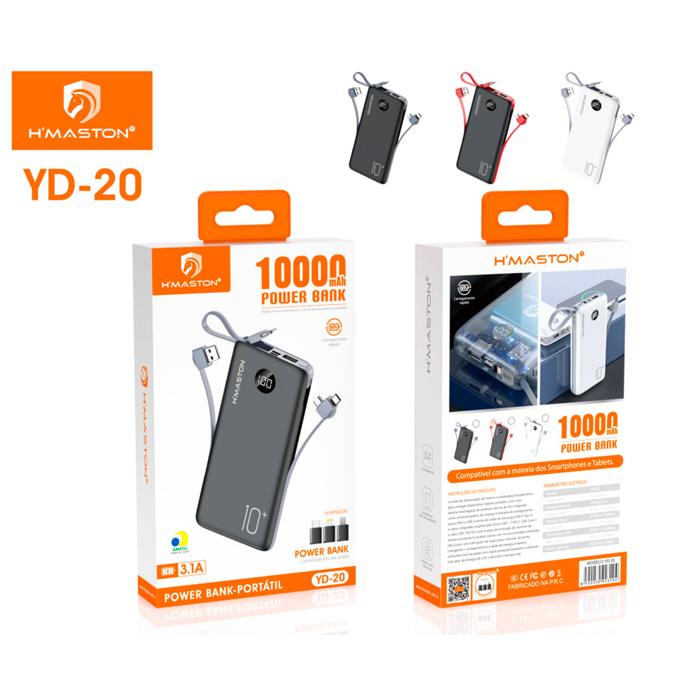 Powerbank 10000mAh YD-20 - 1 unidade