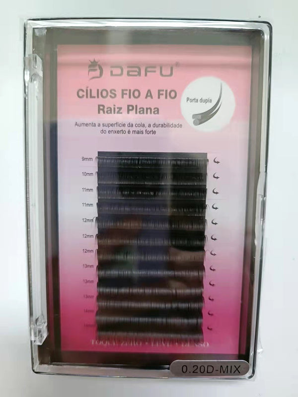 Cilios Fio a Fio Dafu Raiz Plana ( 10 Box )