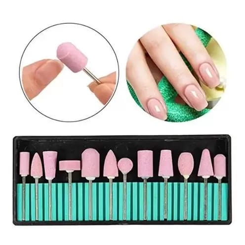 12 Kit Com 12 Brocas De Cerâmica Para Lixadeira Elétrica Para Unhas - 12 kits